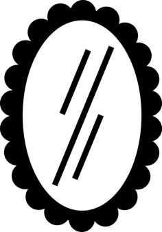 Mirror Of Oval Shape Stencil Svg Design File, Free Vectors File